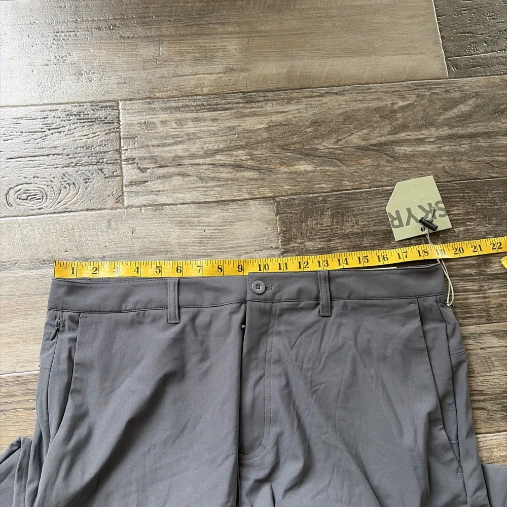 SKYR Chino Pants Mens 36x32‎ Gray Tricot Dynasty Slim Fit Slash Pocket Stretch